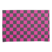Housse D'oreillers Magenta and smoke checkerboard pattern (devant-Droit)