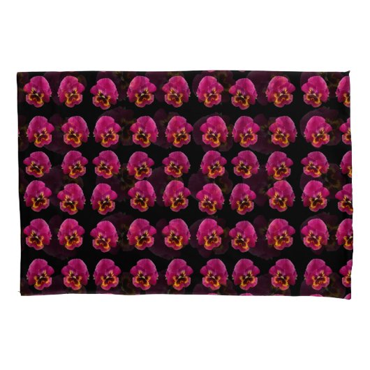 Housse D'oreillers Magenta Pansies (devant)