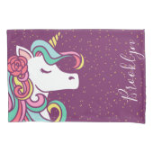 Housse D'oreillers Magique Unicorn Gold Parties scintillant Girly (devant)