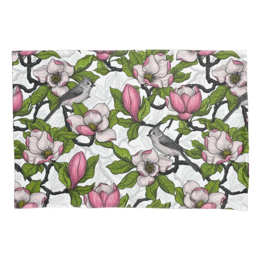Housse D'oreillers Magnolia en floraison et tireur (devant-gauche)