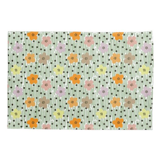 Housse D'oreillers Maison à fleurs neutres de marais (Dos)