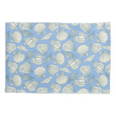 Housse D'oreillers Maison de plage côtière bleue coquillage (Dos-gauche)