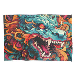 Housse D'oreillers Majesté du Dragon Oriental Moderne