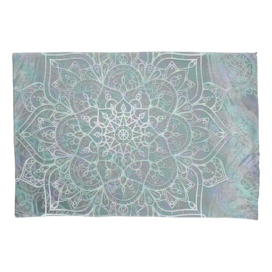 Housse D'oreillers Mandala Bohème Chic à reflets irisés (devant)