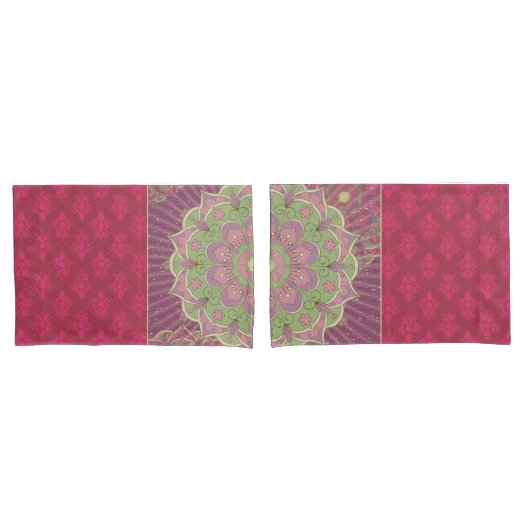 Housse D'oreillers Mandala de guérison - Coques Coussins (devant-Set)