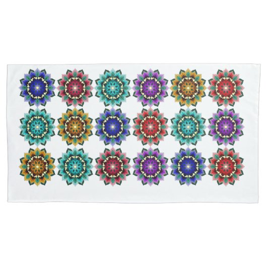 Housse D'oreillers Mandala en différentes couleurs (devant)