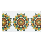 Housse D'oreillers Mandala Motif 2002 en jaune et bronzette (Dos)