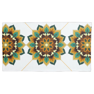 Housse D'oreillers Mandala Motif 2002 en oreiller jaune et tan