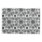 Housse D'oreillers Mandala motif, noir, blanc et gris / gris (Dos)