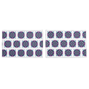 Housse D'oreillers Mandala violet et noir de couleur mystique
