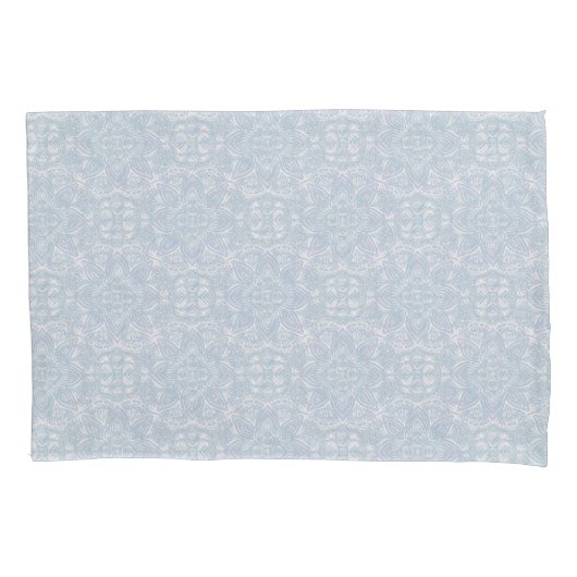 Housse D'oreillers Mandalas bleu clair, rose et blanc (devant)