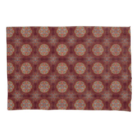 Housse D'oreillers Mandalas en motifs mixtes Maroon (devant)