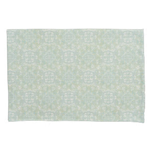 Housse D'oreillers Mandalas vert clair, jaune et blanc