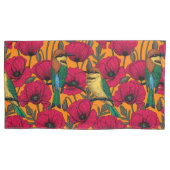 Housse D'oreillers Mangeurs d'abeilles et pavots sur orange (devant-gauche)