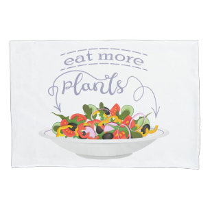 Housse D'oreillers Mangez plus de plantes frais motivation salade let