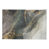 Housse D'oreillers Marbre Abstrait d'or noir (Dos)