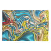 Housse D'oreillers marbre abstrait tourbillons jaune turquoise bleu t (Dos-gauche)
