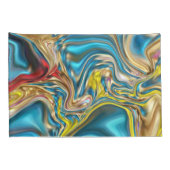 Housse D'oreillers marbre abstrait tourbillons jaune turquoise bleu t (Dos-Droit)