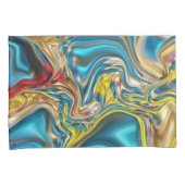 Housse D'oreillers marbre abstrait tourbillons jaune turquoise bleu t (devant-Droit)