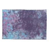 Housse D'oreillers Marbre bleu, rose et violet Abstrait (Dos)