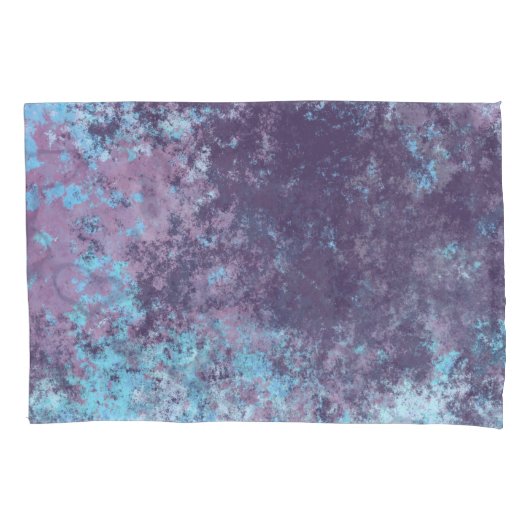 Housse D'oreillers Marbre bleu, rose et violet Abstrait (devant)