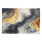 Housse D'oreillers Marbre d'aquarelle noir et or (Dos)