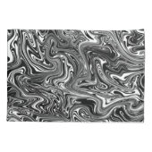 Housse D'oreillers Marbre Liquide Noir et Blanc Abstrait (Dos)