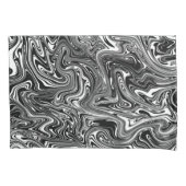 Housse D'oreillers Marbre Liquide Noir et Blanc Abstrait (devant)