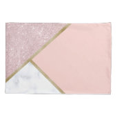 Housse D'oreillers Marbre rose géométrique élégant de blanc de (Dos)