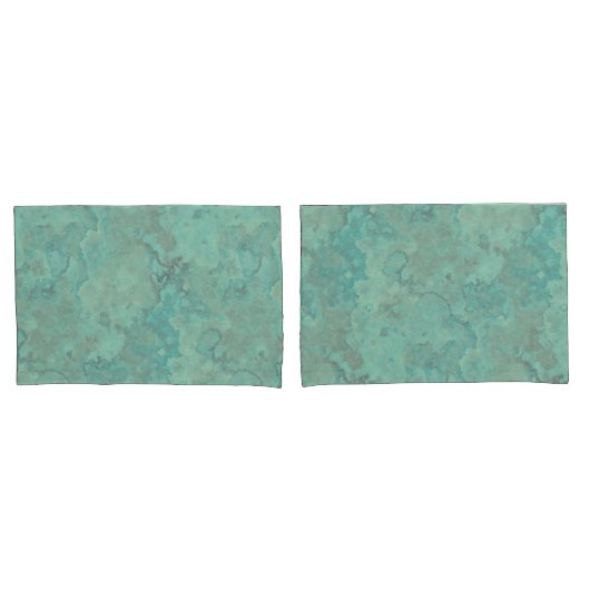 Housse D'oreillers Marbre turquoise Abstrait (devant-Set)