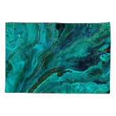 Housse D'oreillers Marbre vert & Or : Texture luxueuse (Dos)