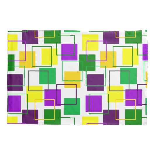 Housse D'oreillers Mardi Gras Carrés et grands titres (Dos)