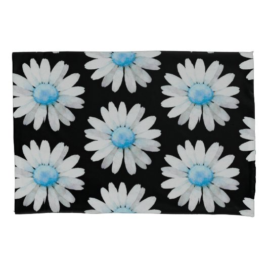 Housse D'oreillers Marguerites à points bleus (devant)