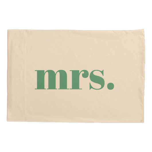 Housse D'oreillers Mariage vert rétro moderne m et mme (Dos)