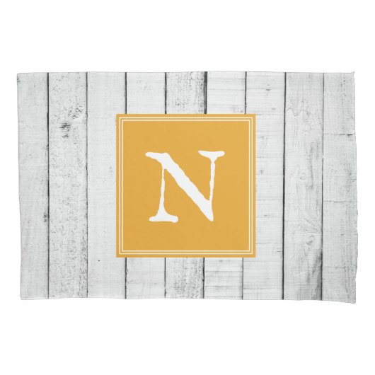 Housse D'oreillers Marigold Rustic Monogramme Pillowcase (devant)