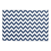 Housse D'oreillers Marine Bleu Blanc Chevron Motif moderne Coque Cous (Dos)
