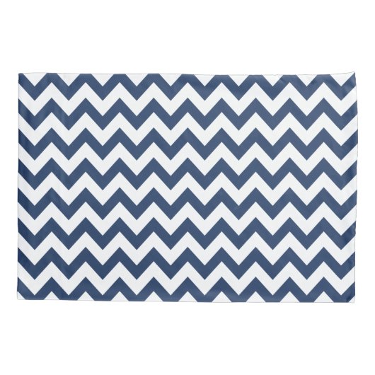 Housse D'oreillers Marine Bleu Blanc Chevron Motif moderne Coque Cous (Dos)