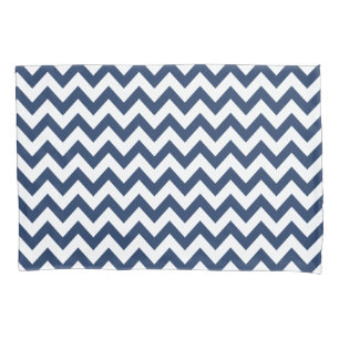 Housse D'oreillers Marine Bleu Blanc Chevron Motif moderne Coque Cous