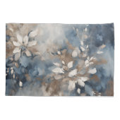 Housse D'oreillers Marine Bleu clair Brown Floral moderne (Dos-gauche)