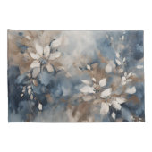 Housse D'oreillers Marine Bleu clair Brown Floral moderne (Dos-Droit)