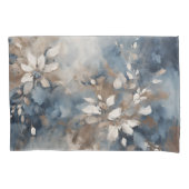 Housse D'oreillers Marine Bleu clair Brown Floral moderne (devant-gauche)