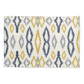 Housse D'oreillers Marocain Ikat Bleu Jaune Blanc Motif (Dos)