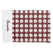 Housse D'oreillers Maroon Volleyball Plancher à motif bois (devant)