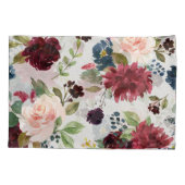 Housse D'oreillers Marsala et coutume chic minable florale de literie (Dos)