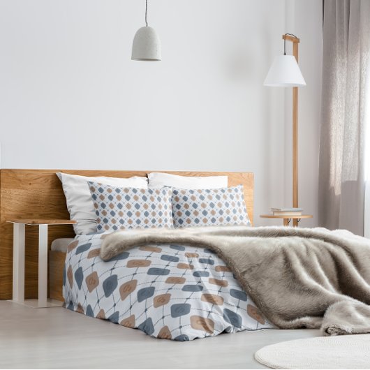 Housse D'oreillers Masculine géométrique Motif en bleu et beige