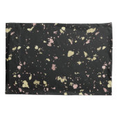 Housse D'oreillers Matte Gold et Rose Gold Flakes Noir (Dos-gauche)