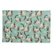 Housse D'oreillers Mauvais chats siamois frapper des trucs (Dos)