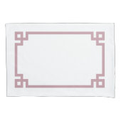 Housse D'oreillers Mauve Greek Key Border Standard (devant-gauche)