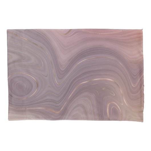 Housse D'oreillers Mauve Strata | Dusty Rose et Rose Gold Agate (devant)