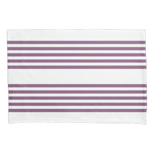 Housse D'oreillers Mauve violet blanc cinq bandes motif